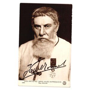 Paul Mounet Postcard Autograph Early 1900s French Stage Actor Nos Artistes Vinta